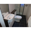 Wet room in small bathroom