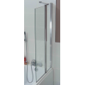 Double Folding Over Bath Shower Screen Chrome 1400x850x6mm