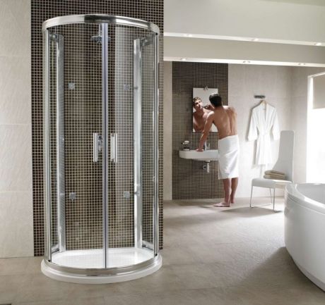SHOWER ENCLOSURE D SHAPE BOW 760MM