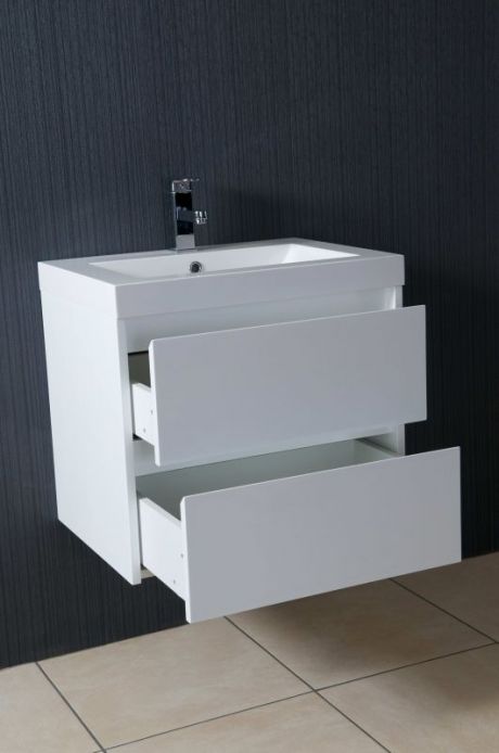 Wall Hung 605 Basin and Unit WHITE