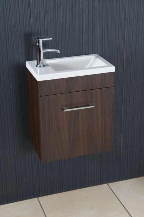 400 Wall Hung Basin and Furniture Unit WALNUT