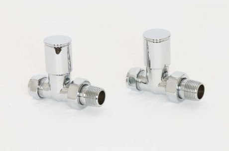 Towel Warmer Modern Radiator Valve-Straight CP pair
