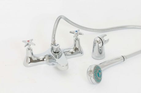 Cross Top Bath Shower Mixer and Kit 1 CP