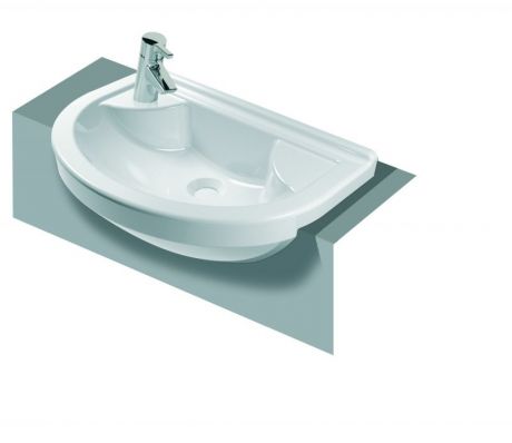 VITRA S50 BASIN 55CM COMPACT 1TH WHITE