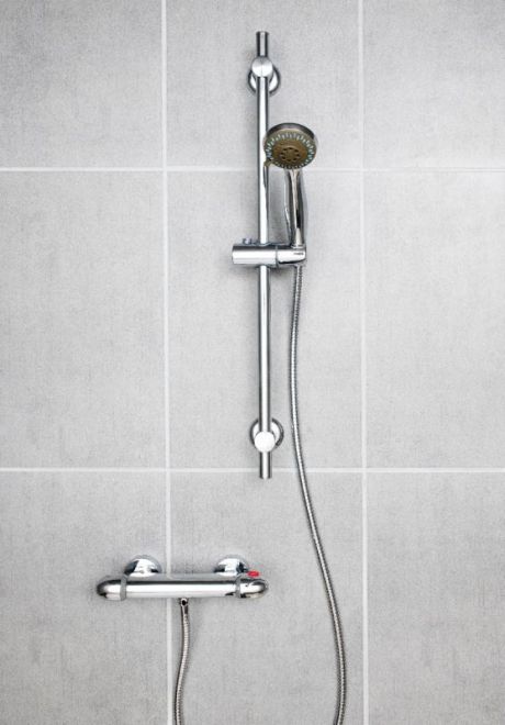 Rimini Round Thermostatic Bar Valve and Slide Rail Kit